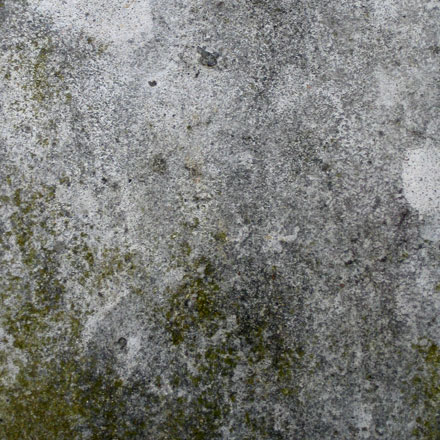 Béton avec mousse et lichen