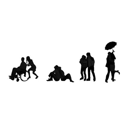 Silhouettes couples amoureux