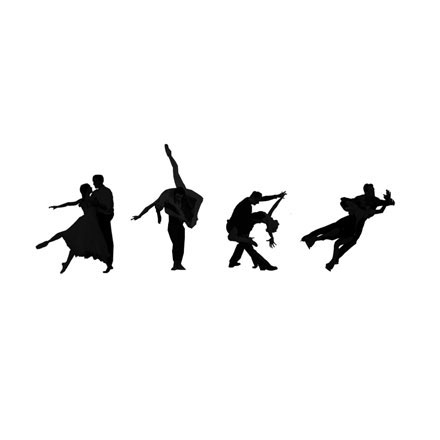 Silhouettes couples de danseurs