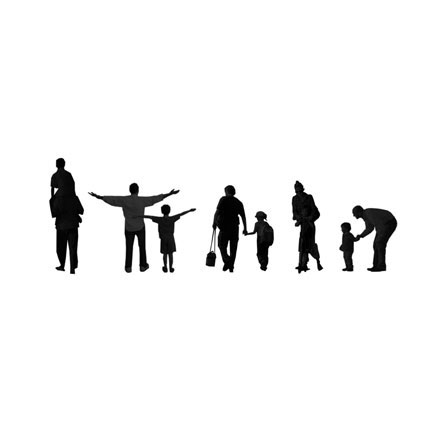 Silhouettes parents et enfants