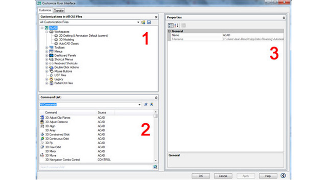 Modifier les raccourcis clavier Autocad avec le CUI